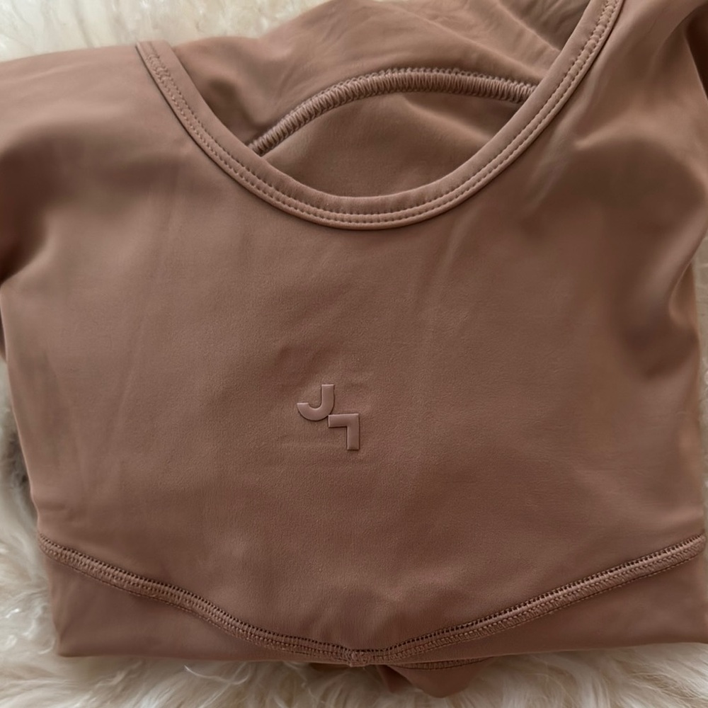 JoyLab Tan Sleeveless Jumpsuit with Flared Legs - Picture 4 of 4